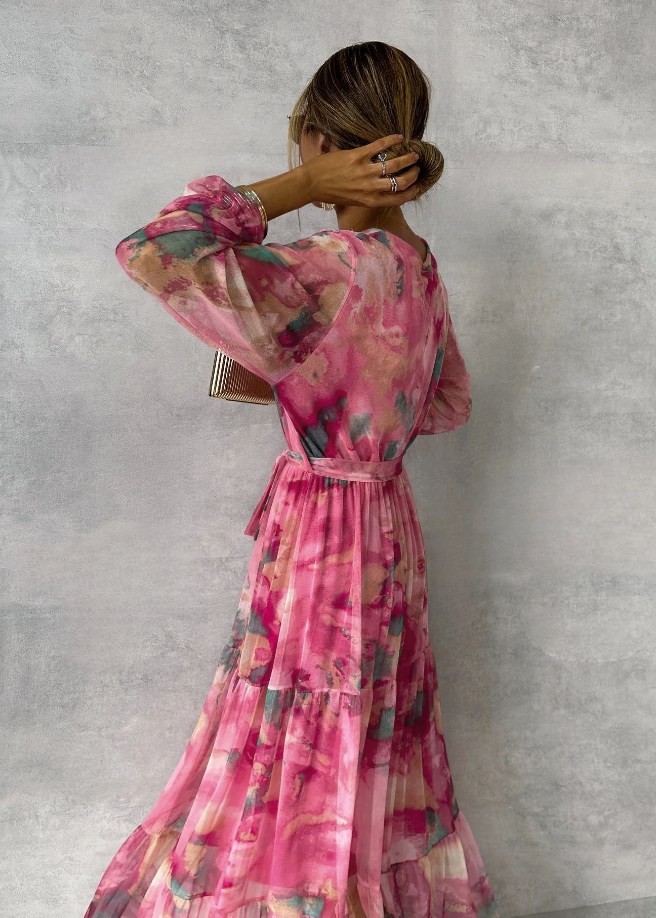 Silkblandning Midiklänning