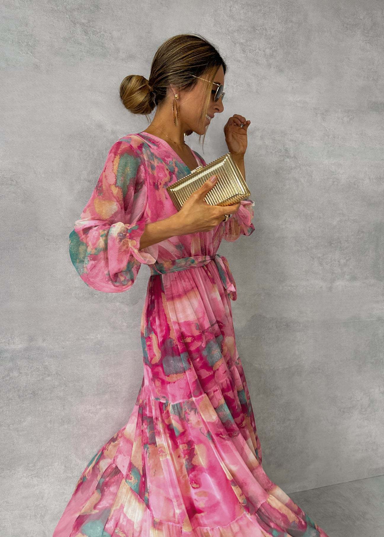 Silkblandning Midiklänning